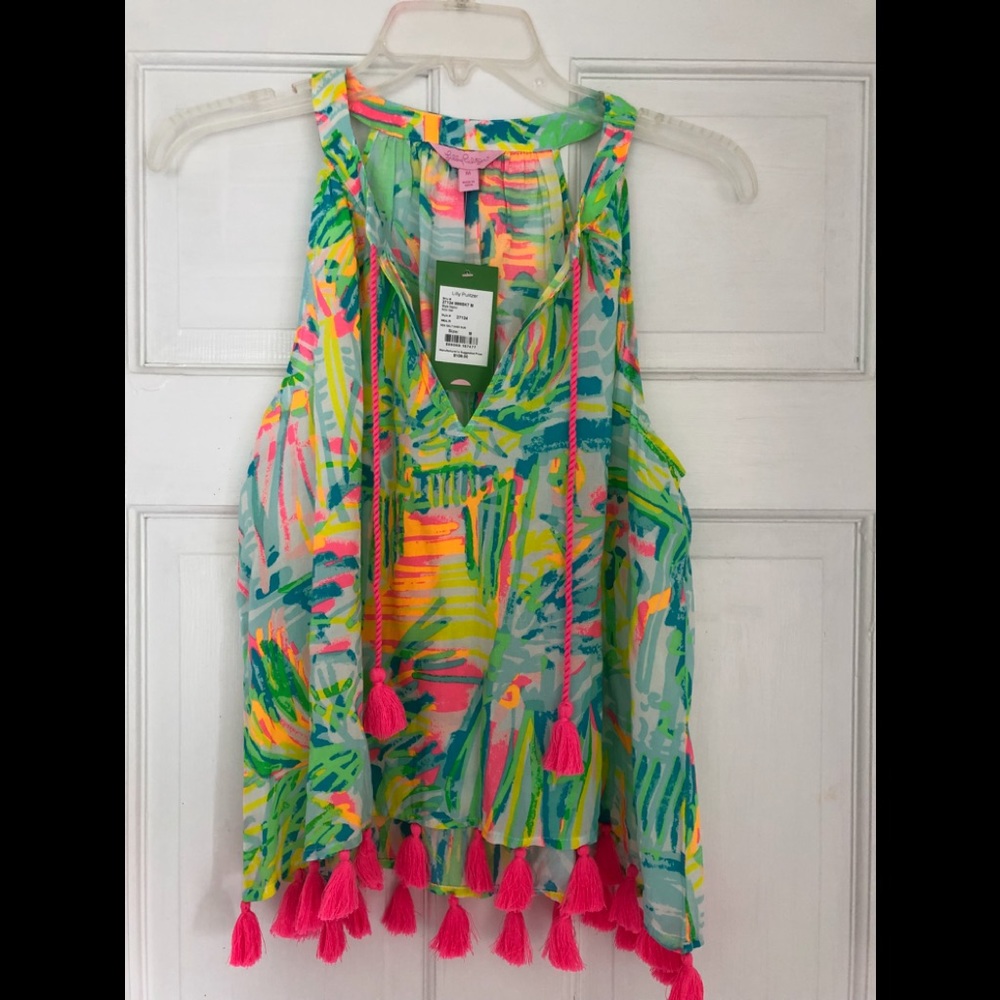 Lilly Pulitzer Roxi top sea salt and sun
